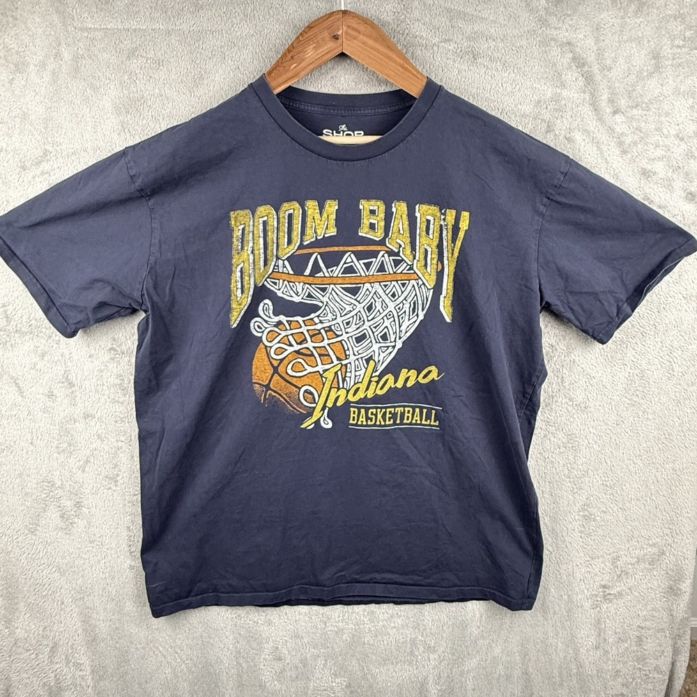 Indiana‎ Pacers T-Shirt Mens 3XL Navy Boom Baby Logo NBA Basketball Athletic